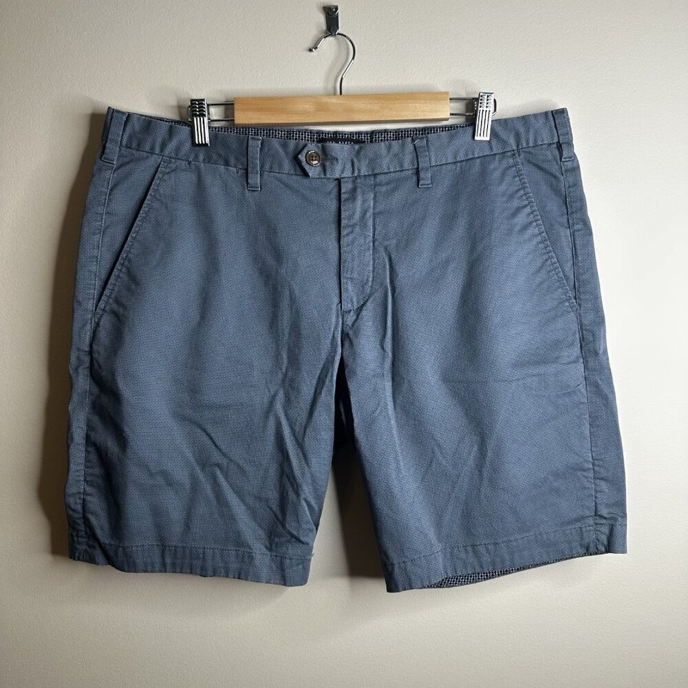 Ted Baker Golf Chino‎ Shorts Mens 38R Blue Patterned Summer Sportswear Smart